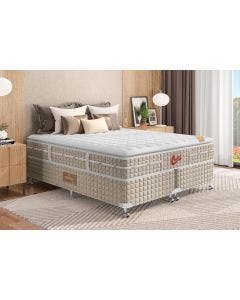 Cama Box + Colchão Castor King Super Luxo Fontana One Face Pocket 193x203x59cm