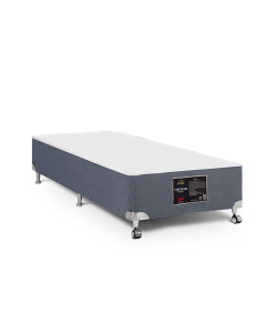 Cama Box Castor Solteiro Suede Cinza 96x203x27cm