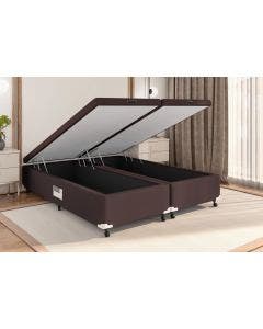Cama Box Baú Castor Casal Bi Partido Corano Marrom 138x188x35cm