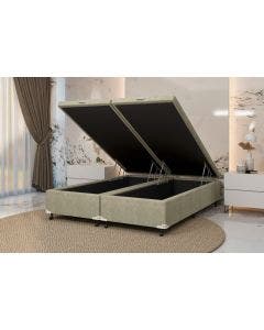 Cama Box Baú Castor Casal Bi Partido Premium Kansas Bege 138x188x35cm