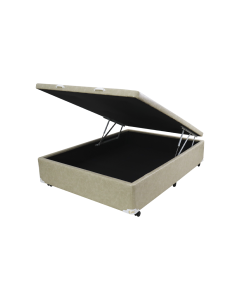 Cama Box Baú Castor Casal Premium Kansas Bege 138x188x35cm