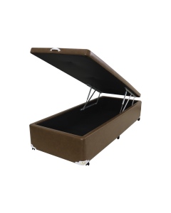 Cama Box Baú Castor Solteiro Premium Caramelo 120x203x35cm