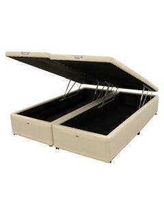 Cama Box Baú Castor King Vellus Bege 180x200x35cm