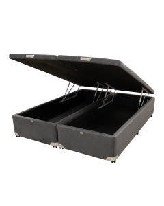 Cama Box Baú Castor Casal Bi Partido Vellus Cinza 138x188x35cm
