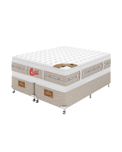 Cama Box + Colchão Castor King Fontana Euro Double Face Pocket 180x200x63cm
