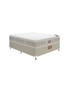 Cama Box + Colchão Castor Casal Super Luxo Fontana One Face Pocket 138x188x59cm