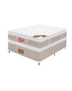 Cama Box + Colchão Castor Casal Fontana Euro Double Face Pocket 138x188x63cm