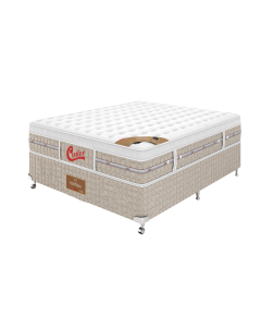Cama Box + Colchão Castor Casal Fontana Euro One Face Pocket 138x188x59cm