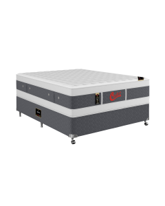 Cama Box + Colchão Castor Casal Plush Light Stress Double Face Pocket 138x188x63cm