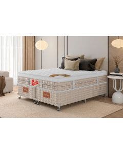 Cama Box + Colchão Castor King Fontana Euro One Face Pocket 193x203x59cm