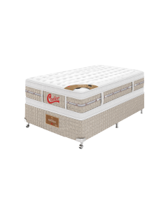Cama Box + Colchão Castor Solteiro Fontana Euro Double Face Pocket 100x200x63cm