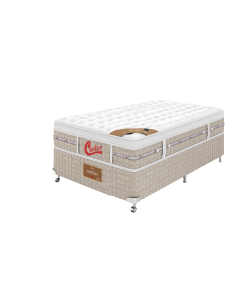 Cama Box + Colchão Castor Solteiro Fontana Euro One Face Pocket 96x203x59cm