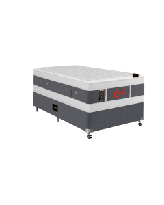 Cama Box + Colchão Castor Solteiro Plush Light Stress Double Face Pocket 120x203x63cm