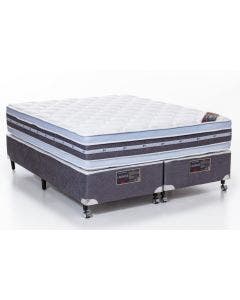 Cama Box + Colchão Castor King Lausane Double Face Hibrido 193x203x61cm 