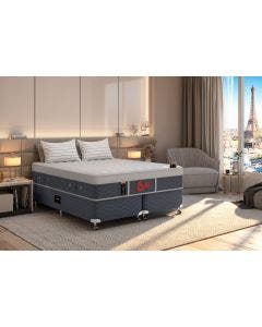 Cama Box + Colchão Castor King Plush Light Stress  One Face Pocket 180x200x61cm