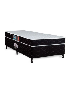 Cama Box + Colchão Castor Solteiro Montblanc Double Face D33 88x188x42cm