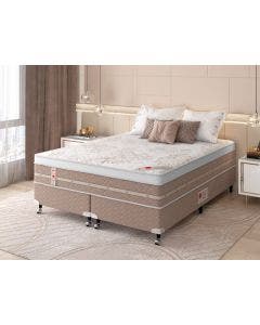 Cama Box + Colchão Castor Com Massageador Queen Niponpedic One Face Tecnopedic 158x198x59cm