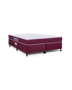 Cama Box + Colchão Castor King Red & White Double Face D33 193x203x45cm
