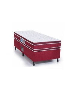  Cama Box + Colchão Castor Solteiro Red & White Double Face D33 88x188x54cm