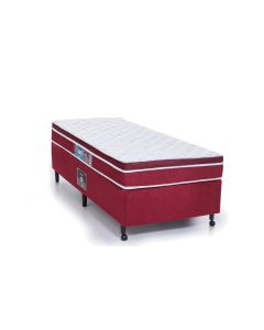 Cama Box + Colchão Castor Solteiro Red & White One Face D33 120x203x50cm