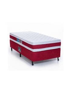 Cama Box + Colchão Castor Solteiro Red & White Double Face D45 120x203x54cm