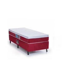 Cama Box + Colchão Castor Solteiro Red & White One Face D45 120x203x50cm 