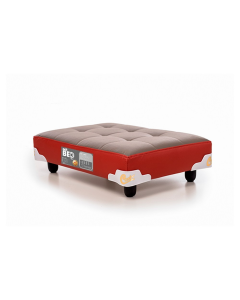 Cama Pet Castor Original Cinza/Vermelho 60x40x12cm